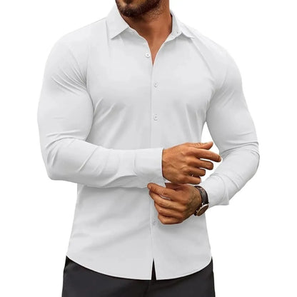 Men's Wrinkle-Free Muscle Fit Long Sleeve Shirt