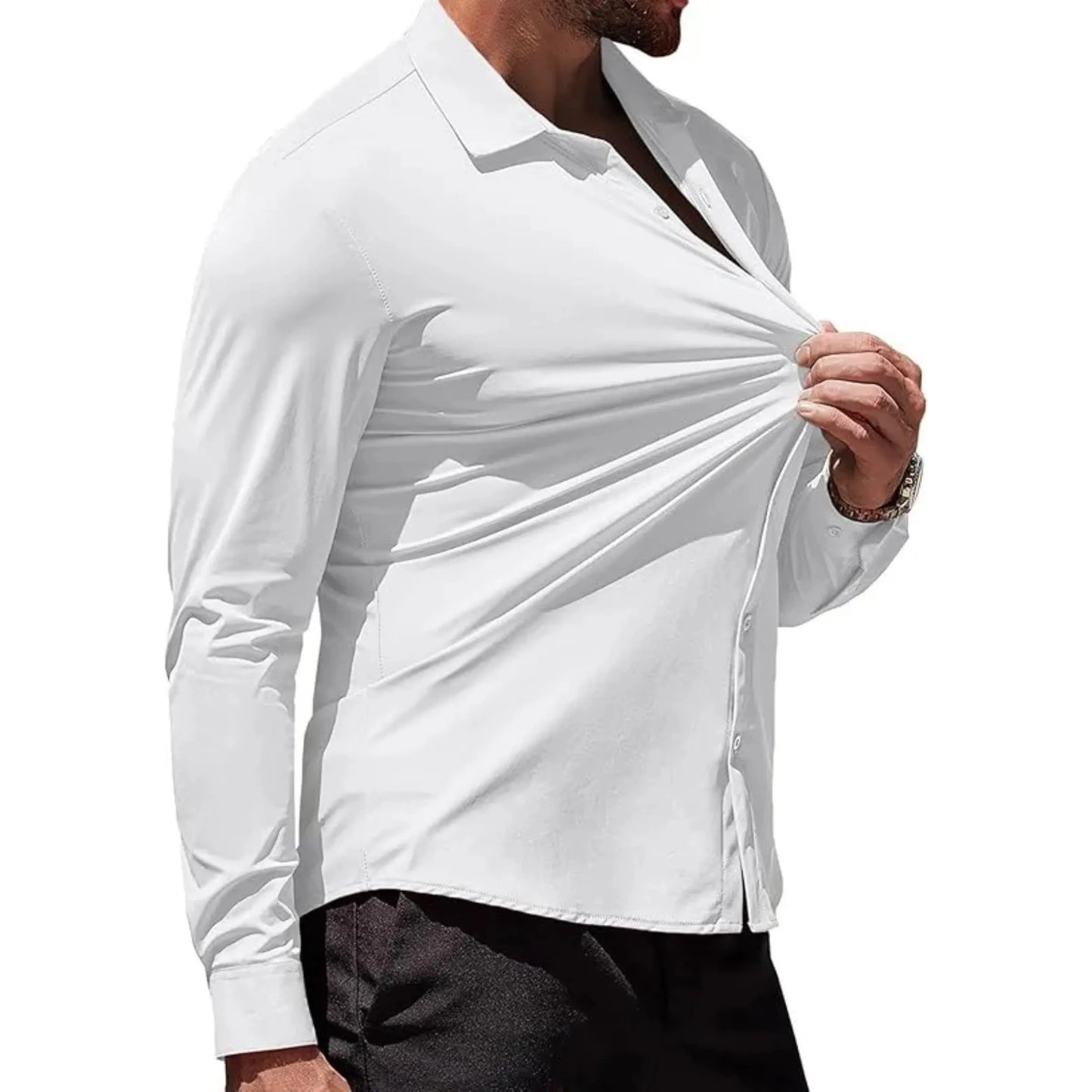 Men's Wrinkle-Free Muscle Fit Long Sleeve Shirt