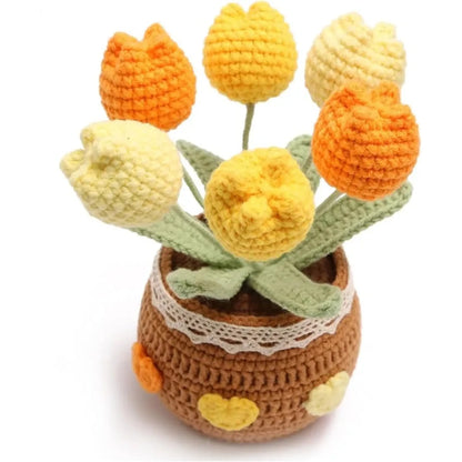 Handmade Crochet Tulip Bouquet – Home and Office Decor