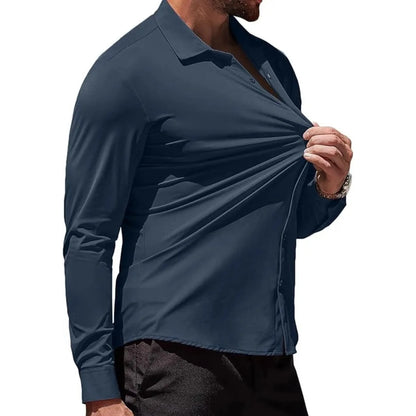 Men's Wrinkle-Free Muscle Fit Long Sleeve Shirt