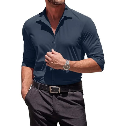 Men's Wrinkle-Free Muscle Fit Long Sleeve Shirt