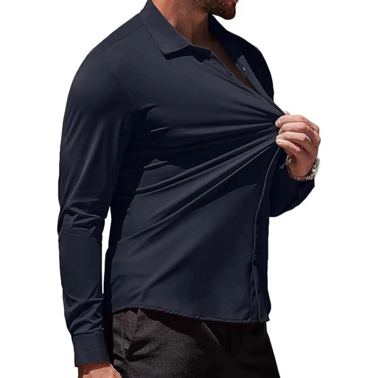 Men's Wrinkle-Free Muscle Fit Long Sleeve Shirt